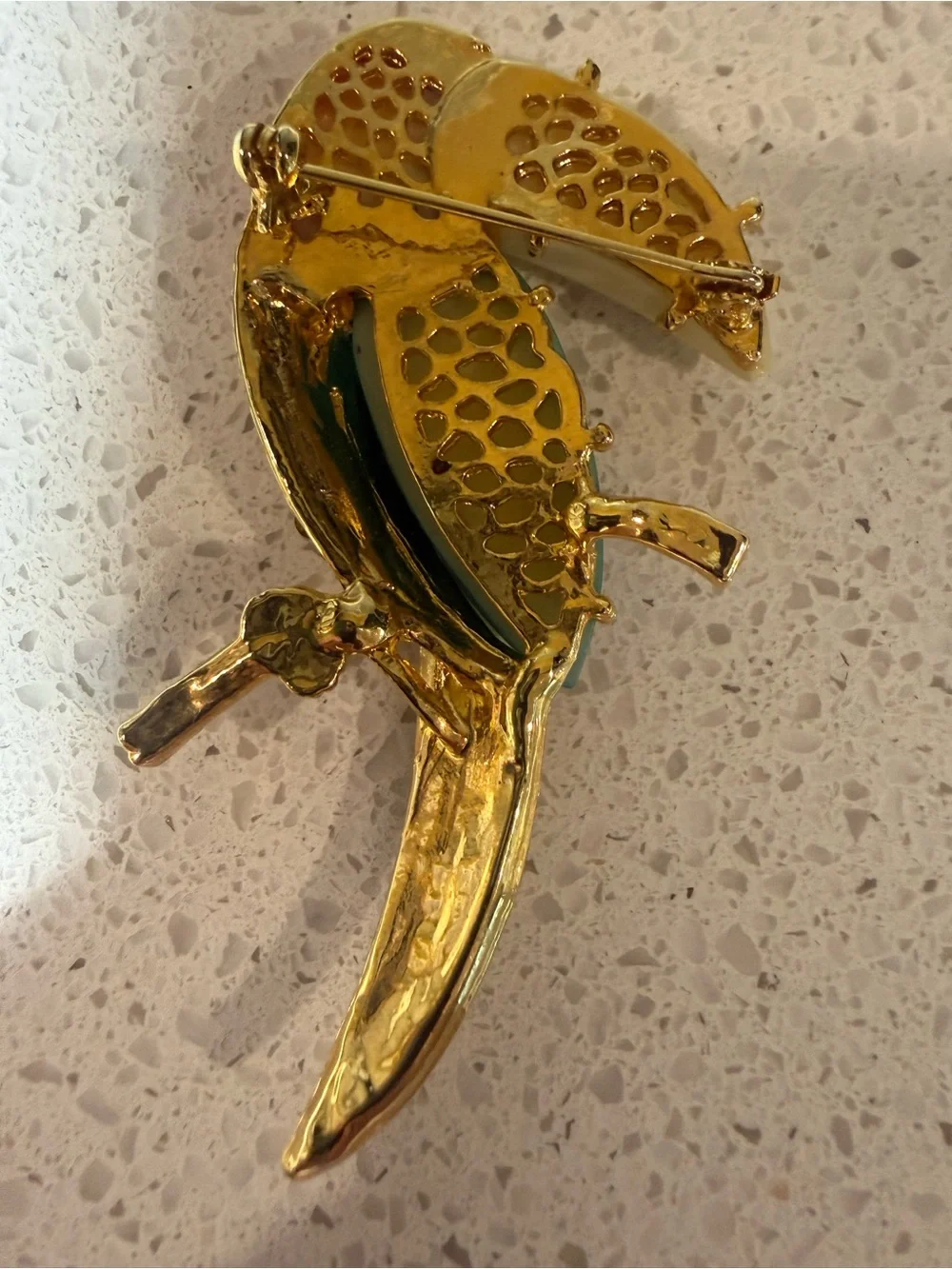 Vintage Rhinestone Toucan Tropical Brooch Pin